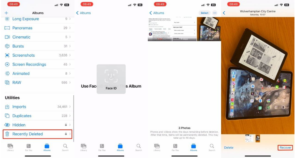 辉南苹果14维修分享 iPhone14 上恢复已删除的照片 