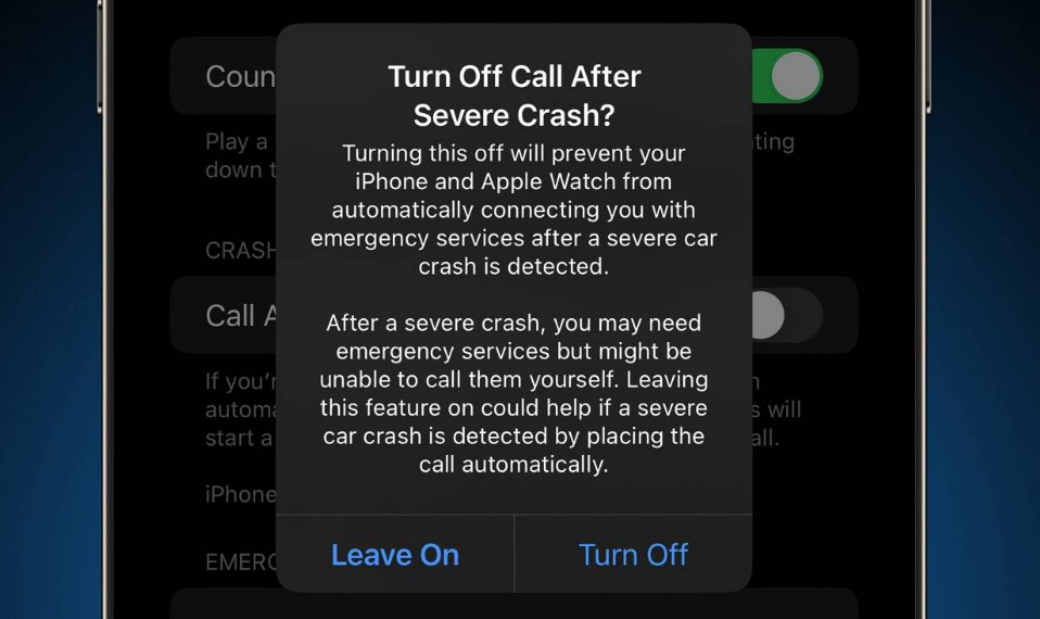 辉南苹果14维修分享 iPhone 14 和 Apple Watch 上关闭崩溃检测 